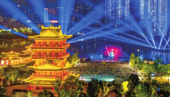 《一念·大足》实景水秀惊艳昌州夜